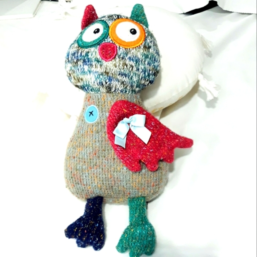 Colorful Knit Owl Plush Toy